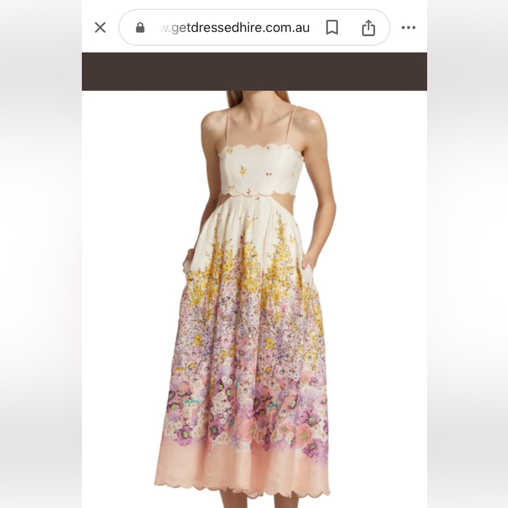 Zimmermann Jude Scallop Floral Dress. Size 2
